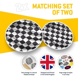 Vinyl Stickers (Set of 2) 10cm - Checkered Flag Race Racing Decals for Laptops,Tablets,Luggage,Scrap Booking,Fridges, 2106