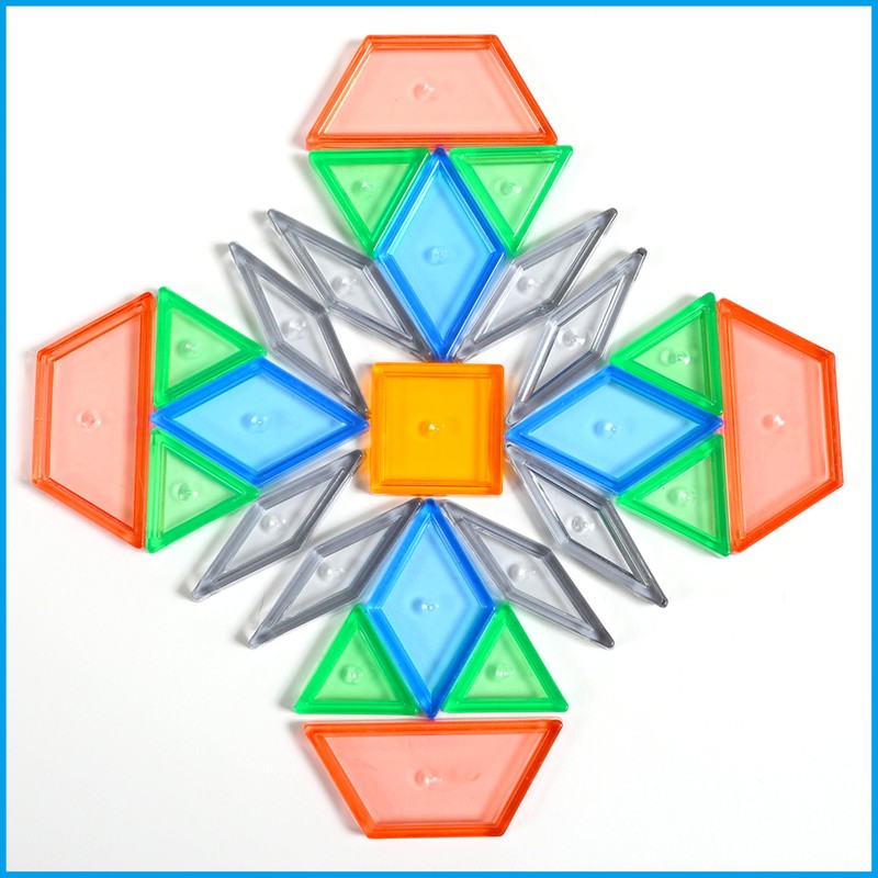 edxeducation Transparent Pattern Blocks | Mini Jar | Plastic Pattern