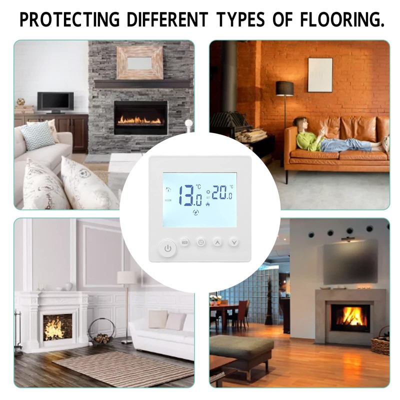 QANYEGN Floor Heating Thermostat Controller, Programmable Thermostat Control Panel, Programmable