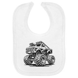 Azeeda 'Monster Truck' Soft Cotton Baby Bib (BI00058795)