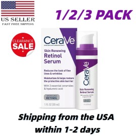 Cerave~ CeraVe Anti Aging Retinol Serum 1 oz Cream Serum for Smoothing Fine Lines NEW - 3-PACK