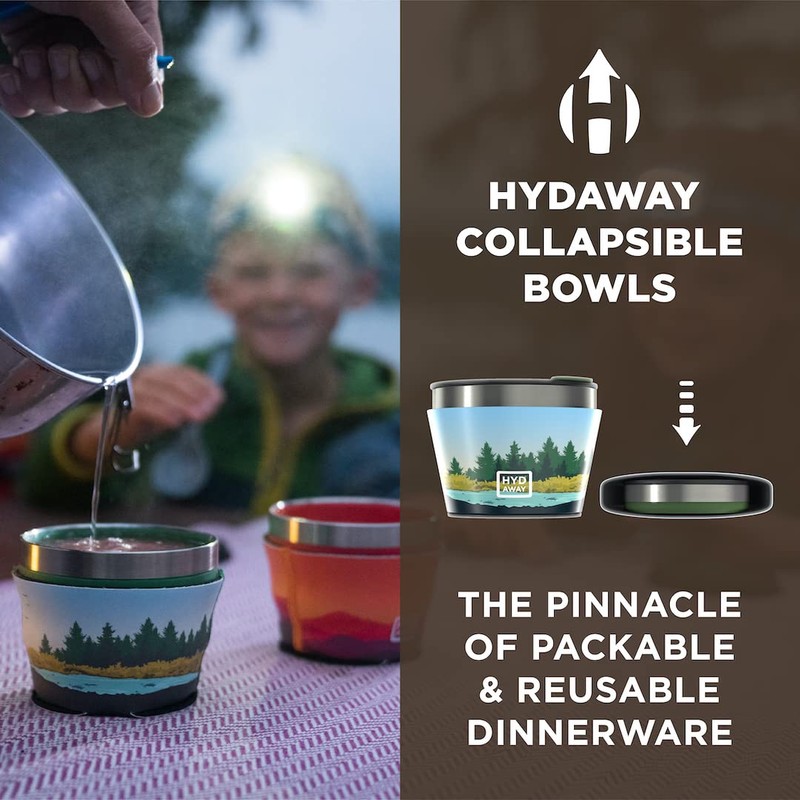 HYDAWAY Collapsible Insulated Bowl | Portable, Packable, Insulating, Resealable, Hot-and-Cold