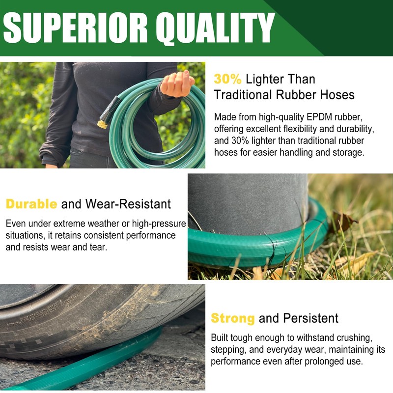 FangFarm Flexible Rubber Hose 15FT: No Leak and No Kink