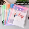 6 Pack Plastic Wallets A4 Punched Pockets, Expandable Poly Pockets