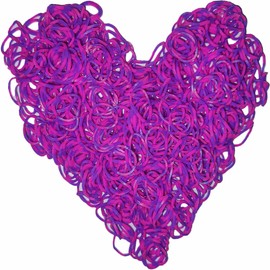 Yowamho 900 Roseo & Violet Rubber Band with 24 S-clips and 1 Small Crochet, Elastic.