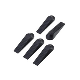 PURANEX - 5 Pack Heavy Duty Plastic Door Stoppers - Black, Anti-Skid & Durable,Ideal for All Types of Surfaces, Protect Walls & Floors from Damage