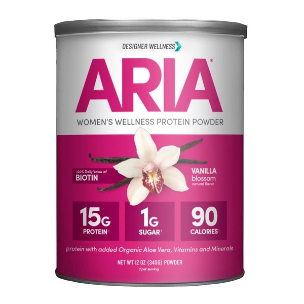 Designer Protein Aria, Natural Women’s Wellness Protein, Vanilla 12 Ounce