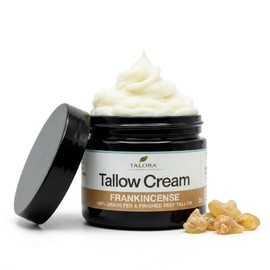 Tallow Cream: Frankincense | 100% Grass-Fed & Finished Beef Suet Tallow with Organic Jojoba Oil | Deep Moisture Cream | All-Natural Multipurpose Skincare for Dry & Sensitive Skin (2oz)