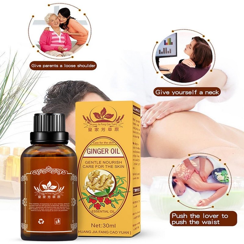 2 PCS Ginger Oil,Ginger Massage Oil for Lymphatic Drainage,Lymphatic Drainage