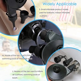 Ainiv Electric Air Pump, 2 in 1 Air Pump Electric, 60 W Electric Pump, Pump Air Mattress Inflate and Deflate for Air Mattresses, Cushions, Swimming Ring, Inflatable Boats (3 Air Nozzles)