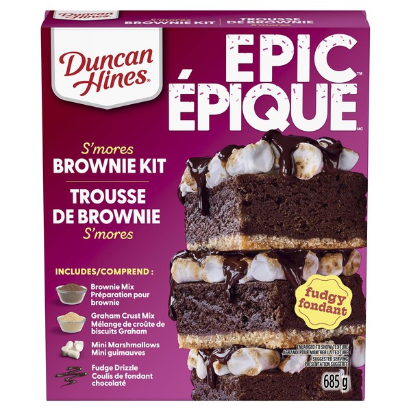 Duncan Hines EPIC Brownie Kits - Smores Brownie, 685g (1 Count)