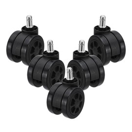 PATIKIL 3 Inch Office Chair Wheel Replacement, 5 Pack Desk Chair Wheels with 7/16" x 7/8" Quite Rolling Caster Wheels 154 Lbs Per Wheel for Wood Floors Carpet, Black