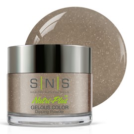 SNS Nail Dip Powder, Gelous Color Dipping Powder - Abelia (Brown, Grey/Taupe, Shimmer) - Long-Lasting Acrylic Nail Color & Polish Lasts 14 Days - Odor-Free & No UV Lamp - 1oz