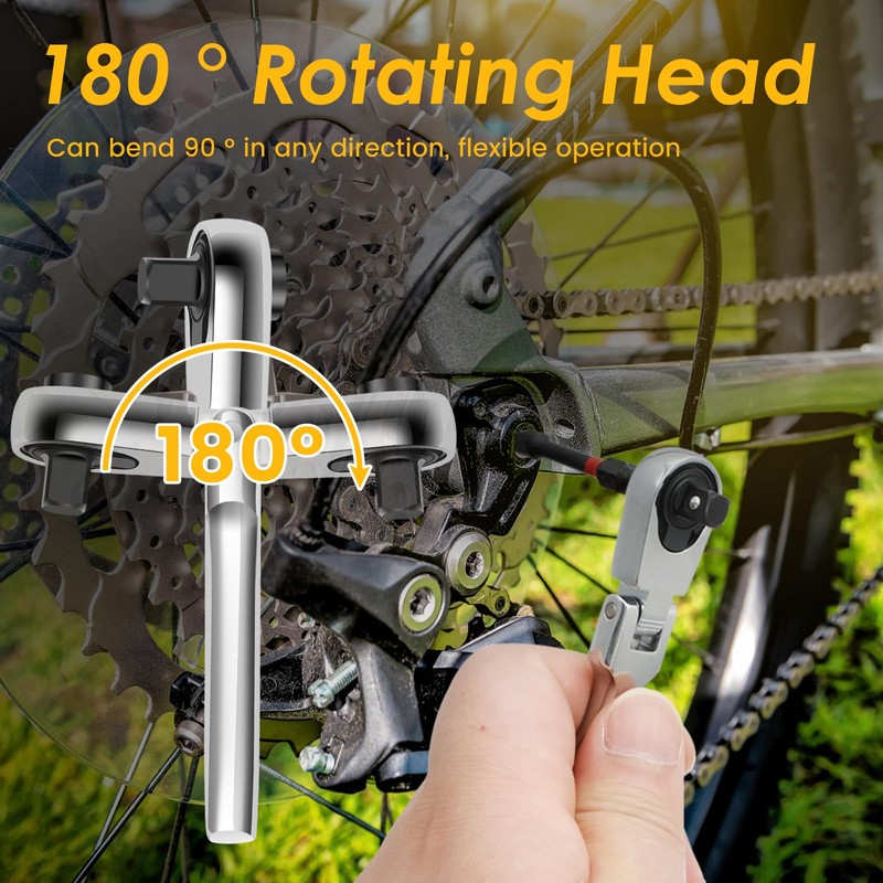 Mini Ratchet Wrench Set Chrome Vanadium Steel Flex Head Ratchet