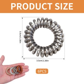 Verazquy 8 Pcs Spiral Hair Ties, Waterproof Hair Ties No Damage Stylish Durable Plastic Spiral Black Ponytail Holde Bobbles Bands Rubber Bun SLIM Hairbands, No Kink Strong Hold for Women Girls