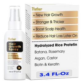 Herb Hair Growth Oil Spray: Castor Rosemary Batana Oil for Hair Growth Serum Spray with Biotin Keratin Rice Water Vitamin E for Hair Loss, Stimulate & Nourish Hair Regrowth Thickening, Scalp Treatment