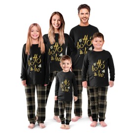 SUNNYBUY Family Christmas Pjs Matching Sets,Holiday Pajamas Xmas Jammies for Family or Couples, HOHOHO, Men 3XL