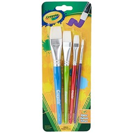 Crayola Large Paint Brushes (4ct), Kids Paint Brush Set, Thin & Thick Paint Brushes, for Acrylic, Tempera, Water Based Paint, Ages 3+