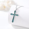 KoyeKei Religious Cross Necklace for Women 925 Sterling Silver Turquoise