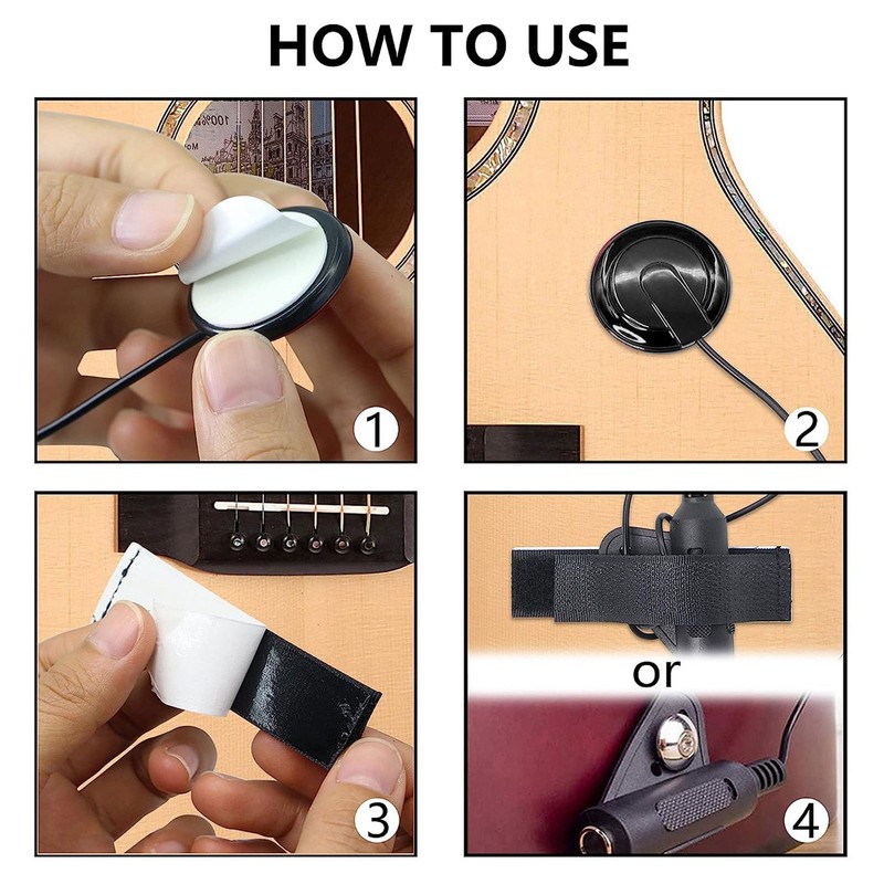 Piezo Contact Microphone Pickup EQ Electric Guitar Parts for Violin