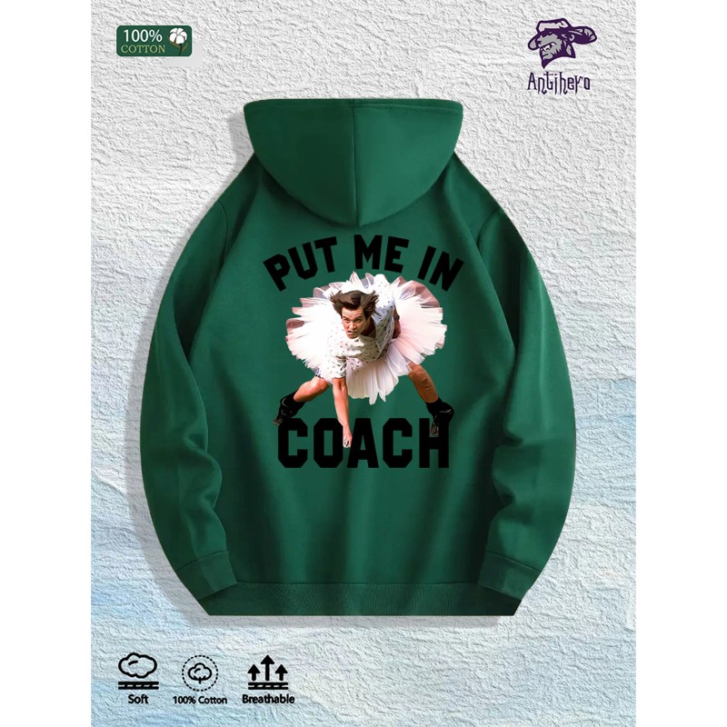 Put Me in Coach Graphic Hoodie 100% Cotton US Warehouse