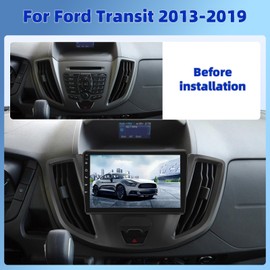 UNITOPSCI 1G+32G Android Car Stereo Radio for Ford Transit 2013-2019 GPS Navigation Head Unit 9 Inch HD Touch Screen Bluetooth Mirror Link WiFi FM/RDS Radio Split Screen SWC USB+ Backup Camera Mic