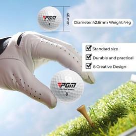 Xsybegdlk Practice Golf Balls, 6 Pcs PGM 42.6mm White Plastic Air Flow Golf Ball for Airflow Practice and Play for, Indoor or Outdoor(White)