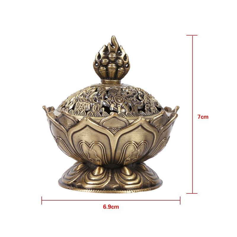 Gold Metal Bowl Incense Burner Zinc Alloy Incense Cone Burner