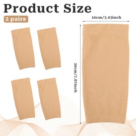 2 Pairs Forearm Tattoo Cover up Sleeve Tattoo Sleeves for Women Forearm Tattoo Cover Sleeve Arm Sleeves for Women Men(Nude, 7.9 X 3.9 Inch)