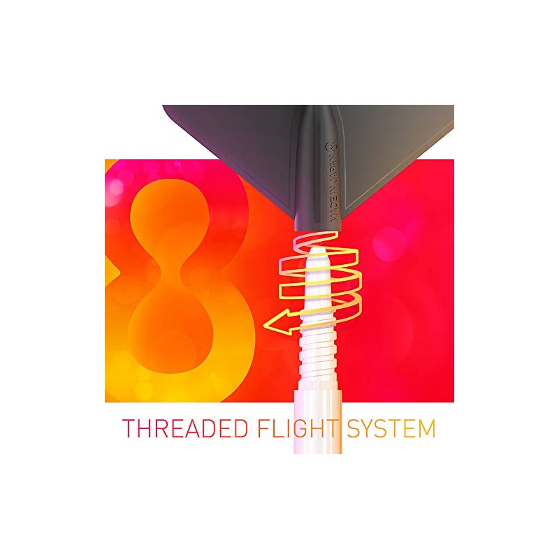 8 Flight Regular-Fixed White Medium 33mm Pack of 3 Shafts