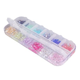 Healvian Acrylic Nail Art Decorations 12 Pack Shiny Nail Art Accessories for Gel