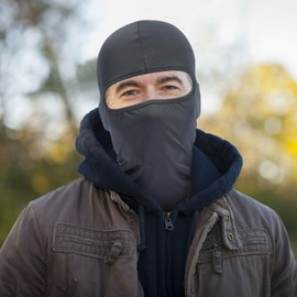 UK-UNIQUE 3D Funny Animal Print Monkey Breathable Lightweight Balaclava Ski Face Mask, Motorcycle Cycling Neck Warmer for Helmet, UV Protector Scarf Unisex Men/Women/Kids/Boys/Girls (Monkey) Grey