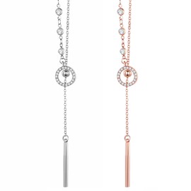 HAMILO Women's Long Necklace, Chain Accessories, Party, 2 Color Set, Metal, No Gemstone