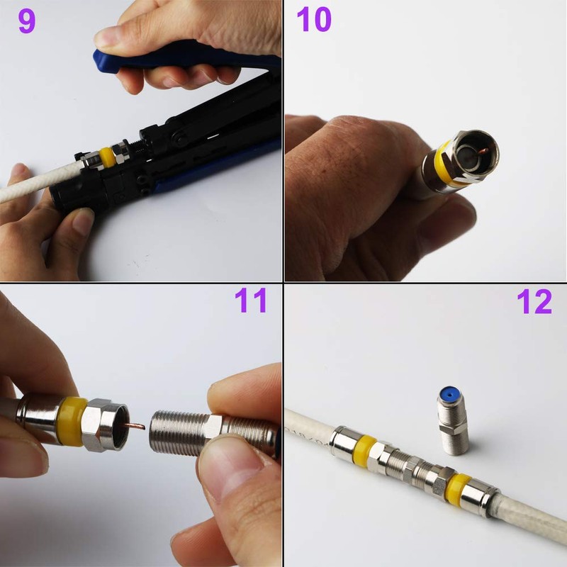 CESFONJER 26 Pcs Coaxial Cable Adapter, 90° Angle Adapter Screwable