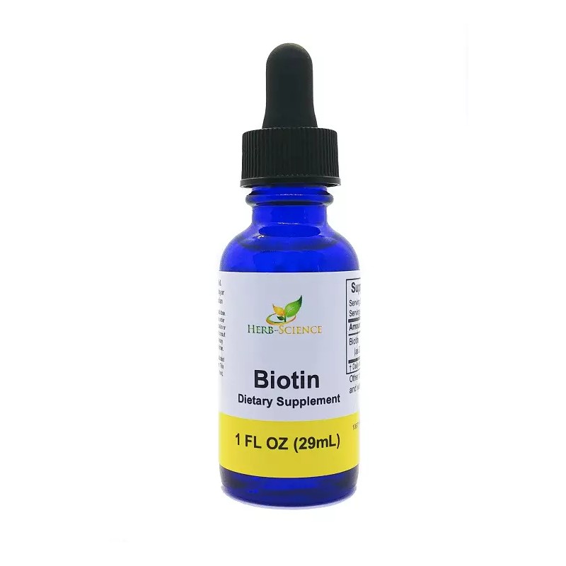 Herb-Science - Liquid Vitamin B7 Biotin Alcohol-Free, High Potency for