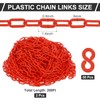 PATIKIL Plastic Chain Links, 400 Foot Safety Barrier Chain Red