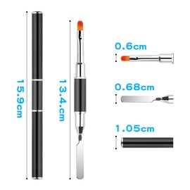 Dual-Ended Polygel Brush, Brush Nail Gel Picker 2 in 1 Designs Gel Brush Gel Manicure Nail Tool Poly Gel Brush & Picker, Double Ended Acrylic UV Gel Nail Brush for Acrylic Nails Extension