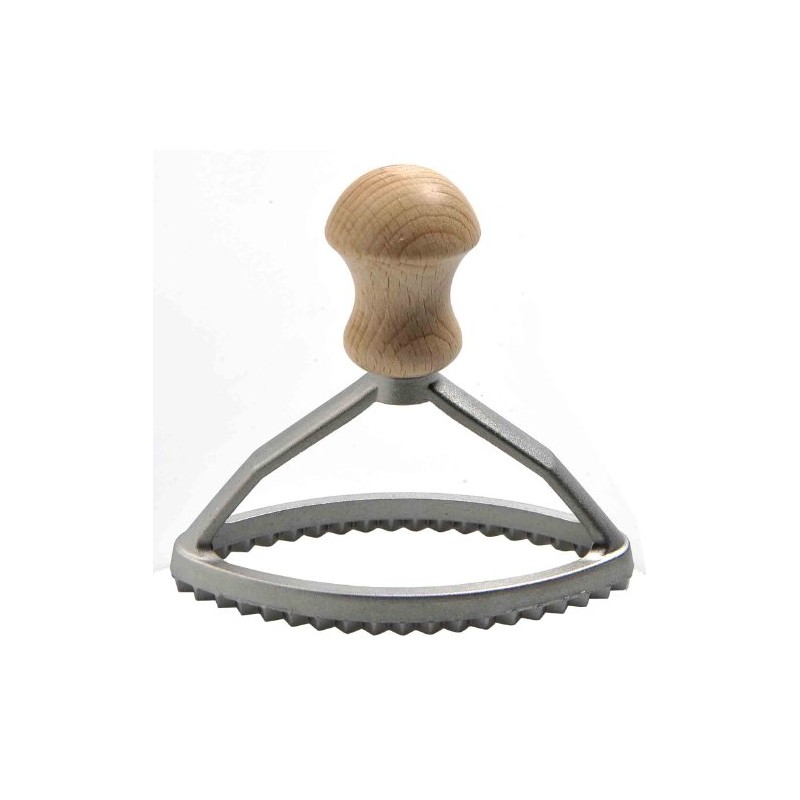 Eppicotispai 4-Inch by 2-Inch Aluminum Oval Ravioli Stamp with Beechwood