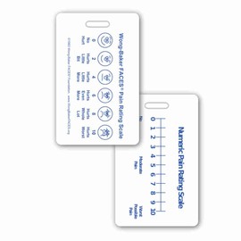 Wong-Baker Faces® Pain Rating Scale Vertical w/NRS Badge ID Card Pocket Reference Guide (1 Card)