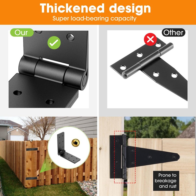 Heavy Duty Gate Hinges,Adjustable Butt Folding Door Hinge with Screws,270
