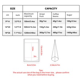 Cloudslucky 50PCS 5.5"X8" Kraft Paper Bags with Window, Resealable Stand Up Pouches for Food Storage, Reusable Zipper Lock Packaging Bags for Small Business, Coffee, Candy, Cookie, Snacks, Tea