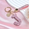 Pink Blue White Initial Letter Keychain Gift for Women Girls
