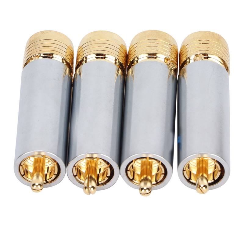 4PCS Preffair/R1722 Audio Connector Gold Plated Self Locking Solderless RCA