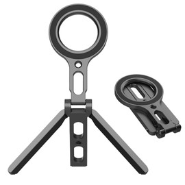MOSENVKA Foldable Smartphone Tripod, Magnetic Phone Tripod, All Mini Tripod, Aluminum, Magsafe Tripod Mount Desk Holder, Smartphone Stand, Built-in 1/4 Inch Screw Hole, Pocket Size Handle Stand