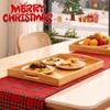 2 Pack Bamboo Serving Tray with Handles, Portable Bed Tray