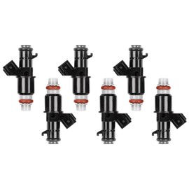 PYHAUTO Fuel Injectors Compatible with 2003-2006 MDX,2004-2008 TL,2003-2007 Accord,2005-2015 Odyssey,2005-2011 Pilot,2006-2013 Ridgeline Replace 16450RCAA01,FJ485 6Pcs 8 Holes