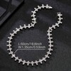 Xikui Rhinestone Cross-style Cuban Chain, Silver-plated Gold-plated Bling Necklace, 13MM