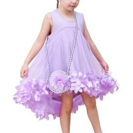 LT21 Girls Dress A-line Cute Handbag Purple Princess Size 5