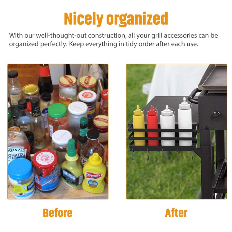 RUSFOL Upgraded Stainless Steel Griddle Caddy for 28"/36" Blackstone Griddles,