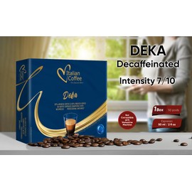 Italian Coffee for Espresso Lovers pods compatible with PRO Professional Nespresso machines Zenius, Gemini And Momento Pre 2022 models (50 Count (Pack of 1), DEKA Decaf PRO)